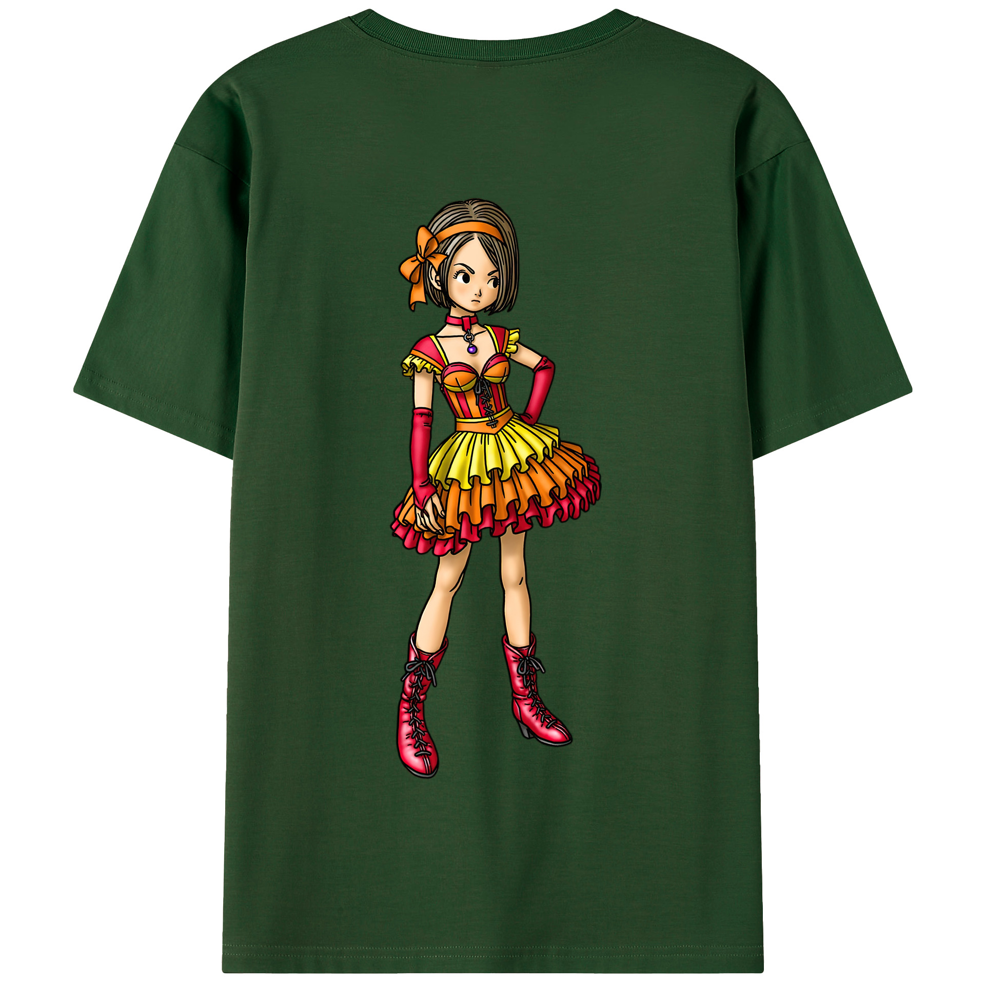 （画像用） ドラゴンクエスト Doragon Kuesuto Dragon Quest 綿100％半袖Tシャツ（背面プリント）